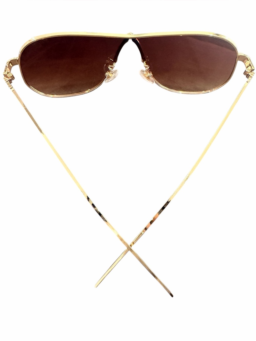 Gold Metal Frame with Brown Gradient Lenses Sunglasses - Picture 5 of 7
